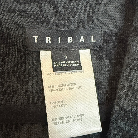 Tribal Black & red Textured Knit print duster cardigan - Small-med - Picture 2 of 4